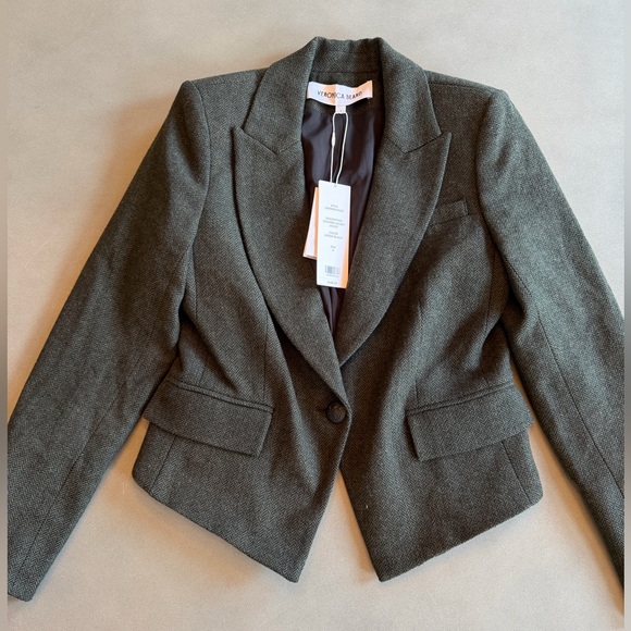 Veronica Beard Olive Green Single-Button Tailored Blazer - Picture 5 of 9